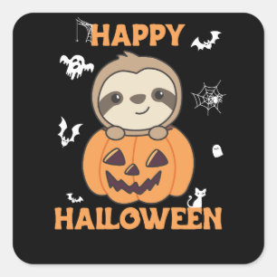 Adesivo Quadrado Falhas Em Pumpkin Em Suas Lúteras Para O Halloween
