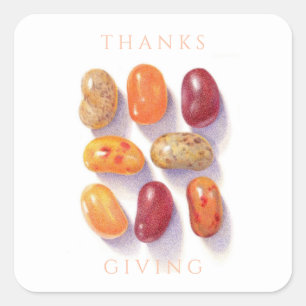 Adesivo Quadrado FALL JELLY BEANS - Vinheta Quadrada Pequena de Açã