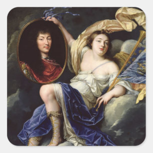 Adesivo Quadrado Fama que apresenta um retrato de Louis XIV