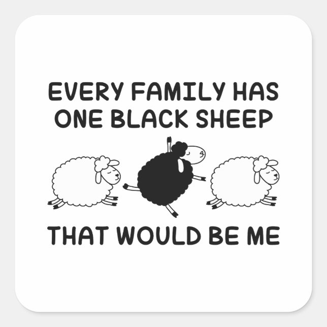 Adesivo Quadrado Família Black Sheep (Frente)