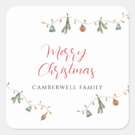 Adesivo Quadrado Família Boho de Natal Botânico