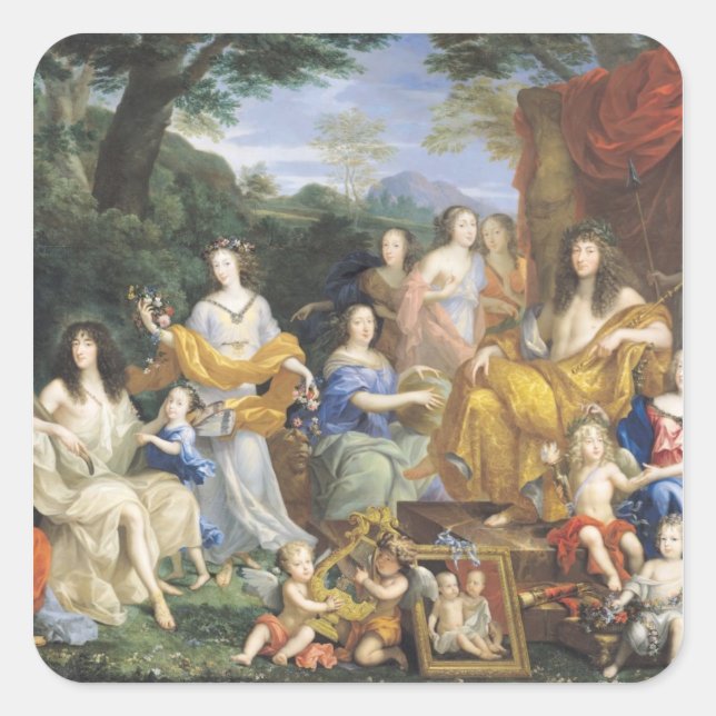 Adesivo Quadrado Família de Luís XIV 1670 2 (Frente)