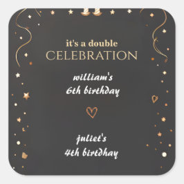 Adesivo Quadrado família Sibel Black - moderno Aniversário Comum