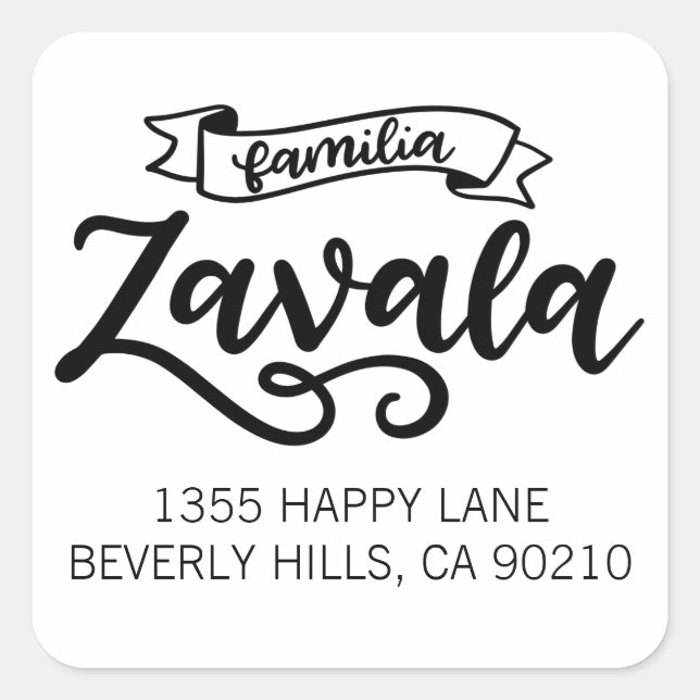 Adesivo Quadrado Familia Zavala (Frente)