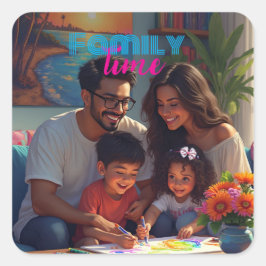 Adesivo Quadrado Family Time