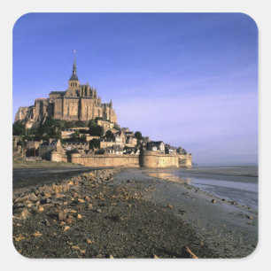 Adesivo Quadrado Famosa Fortaleza da Ilha de Le Mont St. Michel em