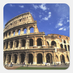 Adesivo Quadrado Famosas ruínas do Coliseu em Roma Itália