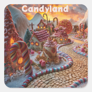 Adesivo Quadrado Fantasia da Candyland