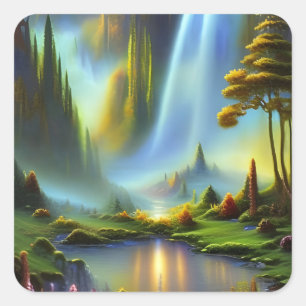 Adesivo Quadrado Fantasia da Natureza com Glória em Cama