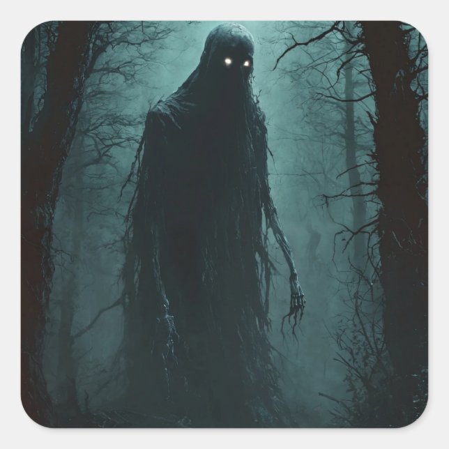 Adesivo Quadrado Fantasma assustador (Frente)