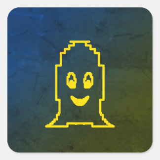 Adesivo Quadrado Fantasma bonito sorridente