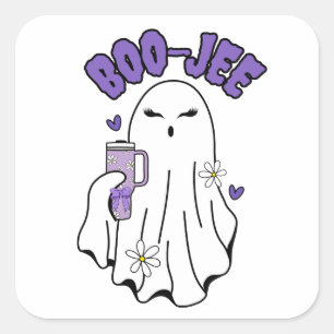 Adesivo Quadrado Fantasma de Boo-Jee Cute Halloween com 40oz Tumble
