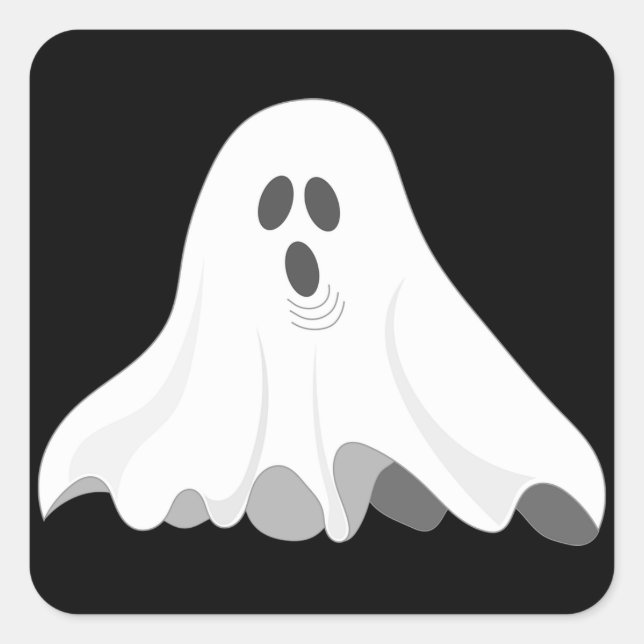 Adesivo Quadrado Fantasma de Halloween (Frente)