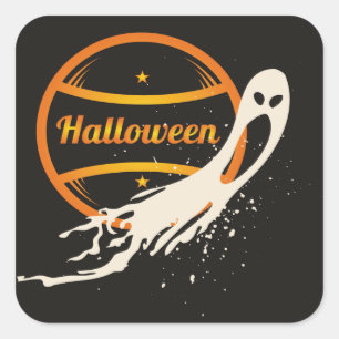Adesivo Quadrado Fantasma de Halloween assustador