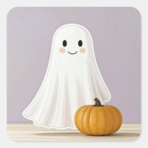 Fantasma de Halloween Quadrado Fofo