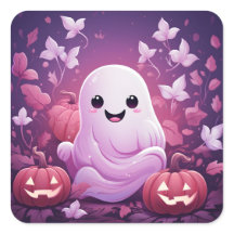 Fantasma Rosa E Laranja De Halloween
