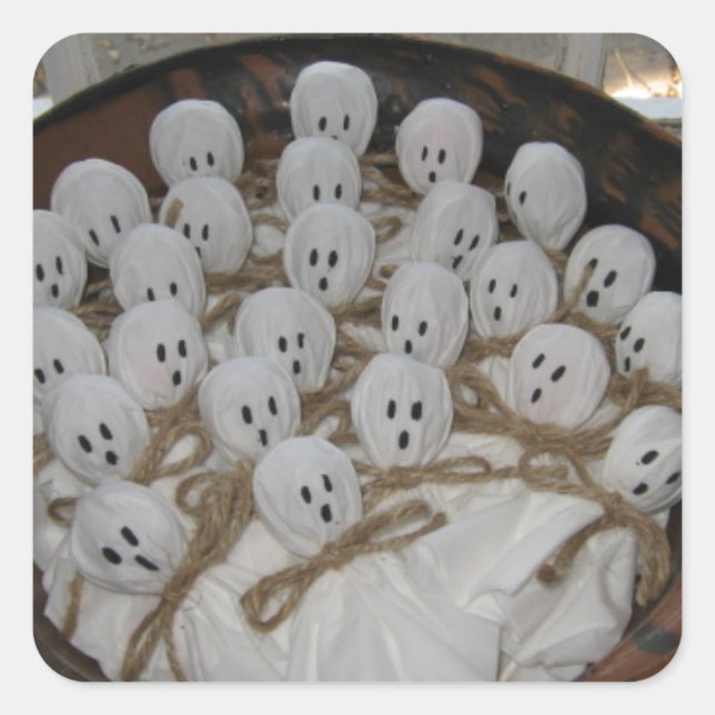 Adesivo Quadrado Fantasmas Lollipop (Frente)