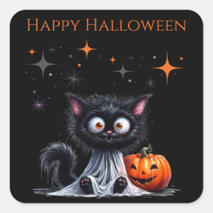 Adesivo Quadrado Fantástico Fantástico Fantasma Negro Frio Hallowee