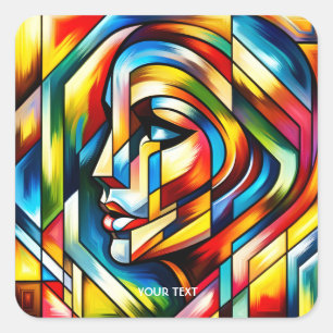 Adesivo Quadrado Fantasy Abstrato StainGlass