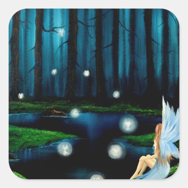 Adesivo Quadrado Fantasy Art Fairy Sticker (Frente)