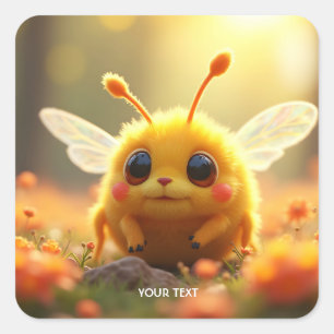Adesivo Quadrado Fantasy Bee Inseto Sun