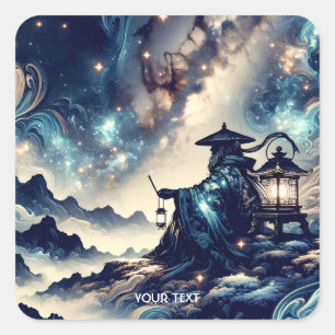Adesivo Quadrado Fantasy - Boa Noite de Paisagem Japonesa