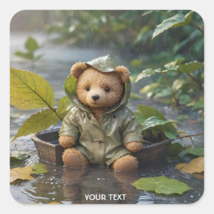 Adesivo Quadrado Fantasy Bonito Urso Bebê
