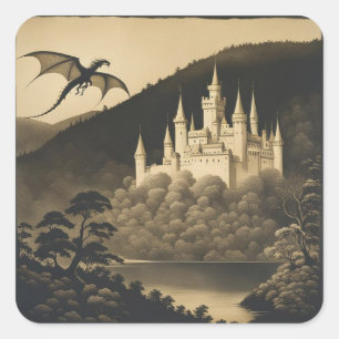 Adesivo Quadrado Fantasy Castle