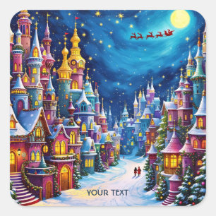 Adesivo Quadrado Fantasy - Cidade da Véspera de Natal