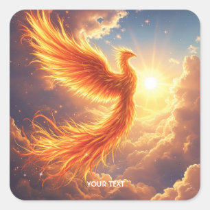 Adesivo Quadrado Fantasy Cuja Flaming Phoenix Sobe
