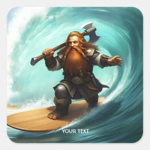 Adesivo Quadrado Fantasy Curioso Surfer Sunny Day