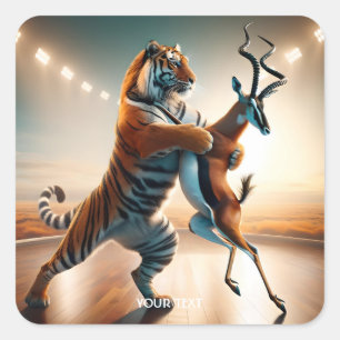 Adesivo Quadrado Fantasy Cute Antelope Tiger Tango