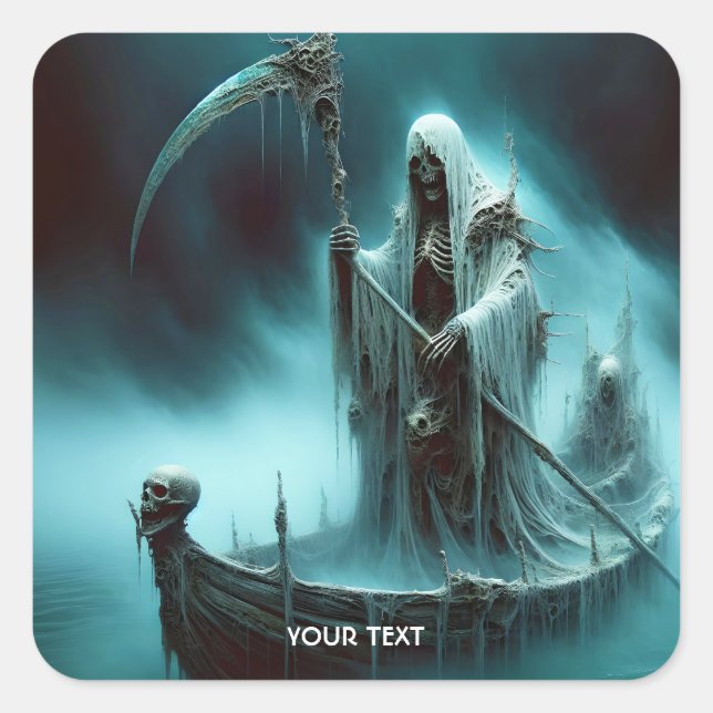 Adesivo Quadrado Fantasy Cute Boat Strange (Frente)