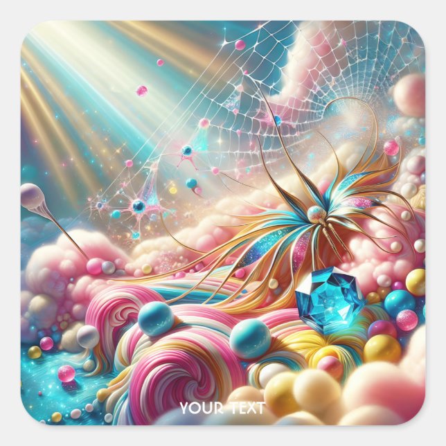 Adesivo Quadrado Fantasy Cute Candy Web Light (Frente)