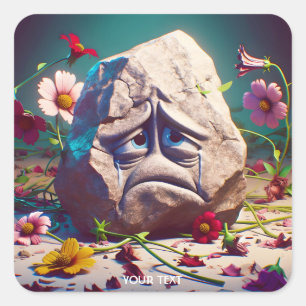 Adesivo Quadrado Fantasy Cute Chorando Granite Rock