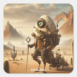 Adesivo Quadrado Fantasy Cute Desert Steampunk Egg