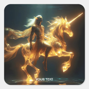 Adesivo Quadrado Fantasy Cute Eethal Underwater Unicorn