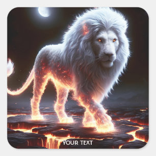 Adesivo Quadrado Fantasy Cute Flames Fumo Lion