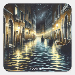Adesivo Quadrado Fantasy Cute Old Venice Canal