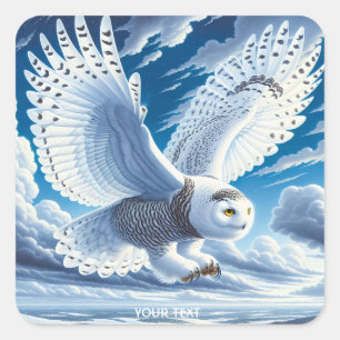 Adesivo Quadrado Fantasy Cute Owl Em Voo