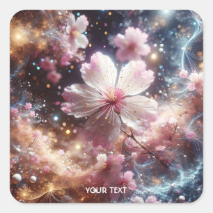 Adesivo Quadrado Fantasy Cute Sakura Pink Flores