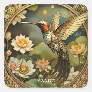 Adesivo Quadrado Fantasy Cute Steampunk Bird