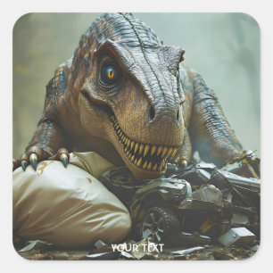 Adesivo Quadrado Fantasy Cute Trex Wreck Car