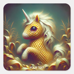 Adesivo Quadrado Fantasy Cute Unicorn Feita De Milho