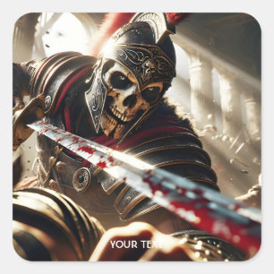 Adesivo Quadrado Fantasy Cute Warrior Ancial Armor