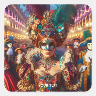 Adesivo Quadrado Fantasy Fofa Lady Mask Veneice
