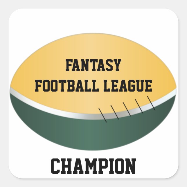 Adesivo Quadrado Fantasy Football League (personalizável) (Frente)