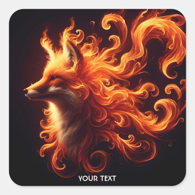 Adesivo Quadrado Fantasy - Fox Fox Fire (Frente)