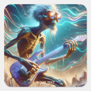 Adesivo Quadrado Fantasy Guitarra Estranho