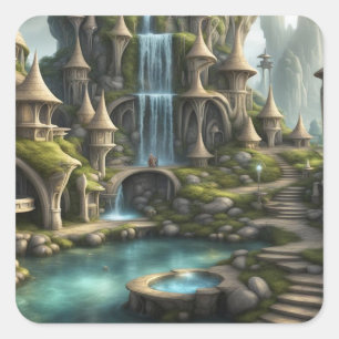 Adesivo Quadrado Fantasy Lands